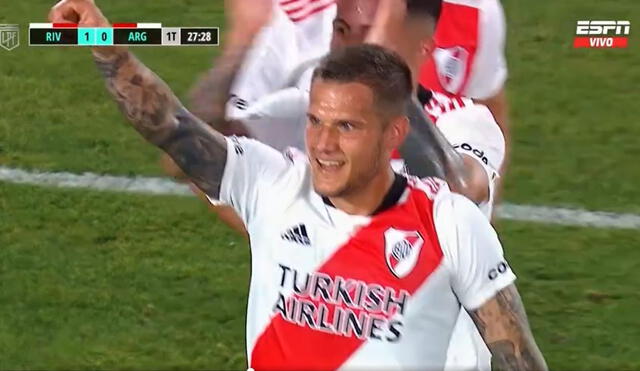 Burno Zuculini marcó el 1-0 para River Plate. Foto: captura ESPN.