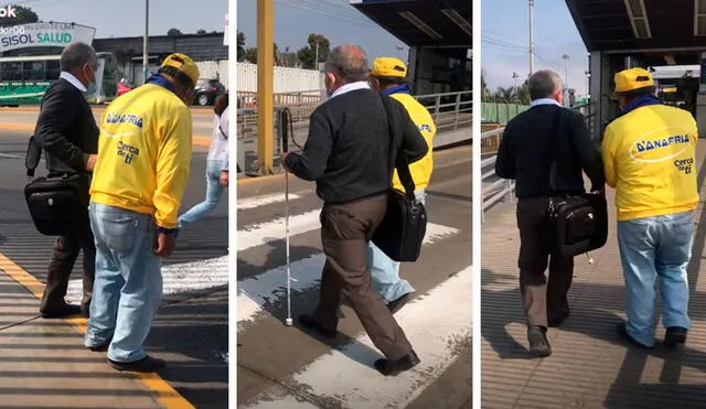 TikTok viral: heladero ayuda a un hombre a cruzar la pista y lo guía hasta la estación del Metropolitano