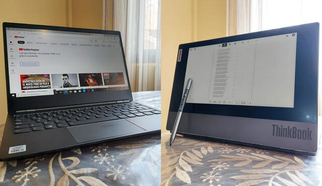 La laptop viene con pantalla de tinta electrónica y lápiz óptico. Foto: composición La República