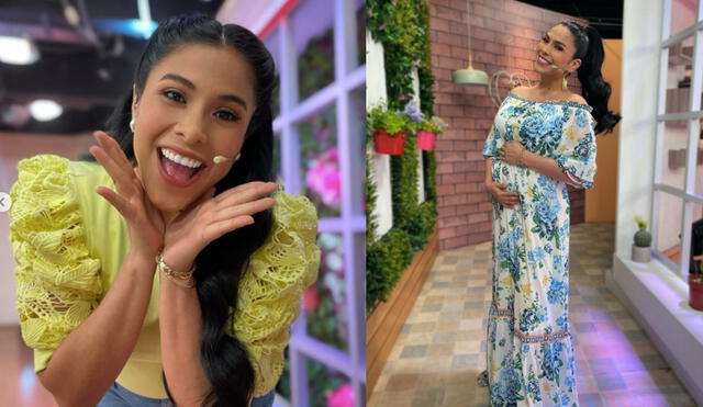 La cantante de cumbia sorprendió a sus fanáticos con fotografía de sus 31 semanas de embarazo. Foto: composición captura Instagram Maricarmen Marín.