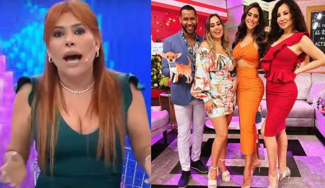 Magaly Medina criticó el presunto doble discurso de Gisela Valcárcel (productora del programa) por el caso de Melissa Paredes. Foto: composición captura ATV, América hoy/Instagram