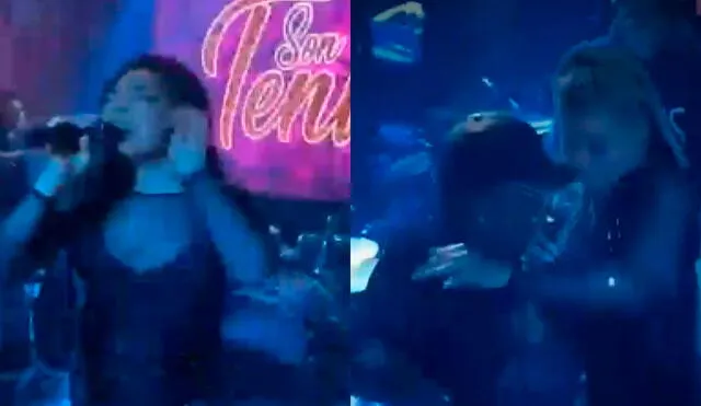 La cantante Paula Arias se encargó de hacer bailar a Jefferson Farfán y a sus invitados en fiesta celebrada en La Molina. Foto: Captura Willax TV.