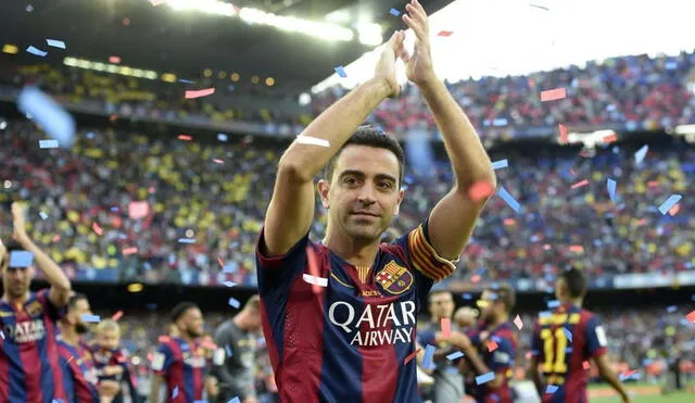Xavi Hernández se despidió del FC Barcelona tras ganar la Champions en el 2015. Foto: Difusión.