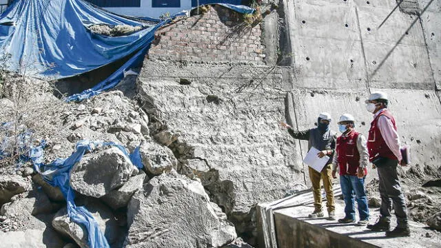 Supervisión. Candia verificó obras en torrentera San Lázaro. Foto: Rodrigo Talavera/ La República