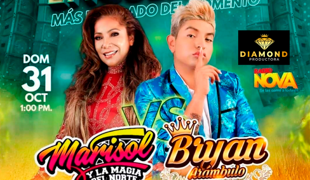 Marisol y Bryan Arámbulo se juntarán en un concierto el próximo 28 de noviembre. Foto: Difusión
