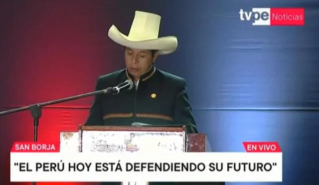 Pedro Castillo durante su intervención en el evento. Foto: captura de TV Perú