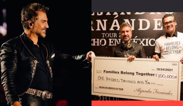 Alejandro Fernández recaudó el dinero gracias a su gira "Hecho en México" en Estados Unidos. Foto: composición Alejandro Fernández, Families Belong Togethet/Instagram.