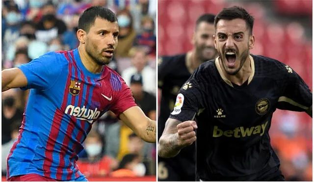 Los delanteros Sergio Agüero y Joselu buscarán ser goleadores en este Barcelona vs. Alavés. Foto: AFP