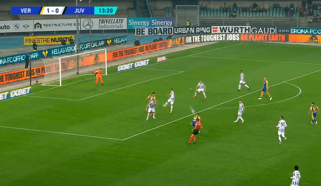 Gio Simeone concretó un doblete frente a la Juventus en tres minutos por la fecha 11 de la Serie A. Foto: captura ESPN 3