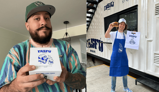 El youtuber Cholo Mena probó las hamburguesas de Fasfú Burguers el nuevo proyecto de Luisito Comunica. Foto: Gabriel Mena/ Luisito Comunica/ Instagram.