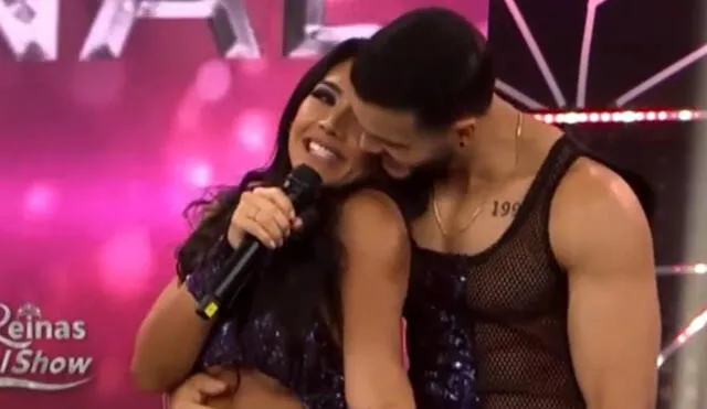 Vania Bludau y Mario Irivarren bailaron juntos en Reinas del show. Foto: captura de América TV
