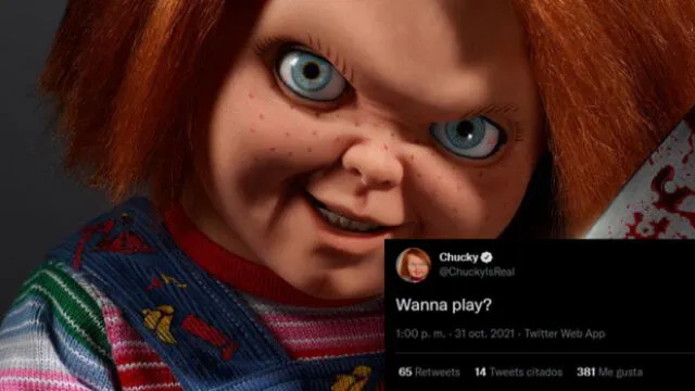Chucky nos deja dos mensajes por Halloween a través de su Twitter. Foto: composición/Twitter/SYFY
