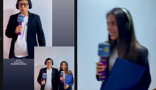 El 'Tanque' Arias y Analucía Rodríguez compartieron el video en sus historias de Instagram y celebraron las imitaciones. Foto: captura Instagram