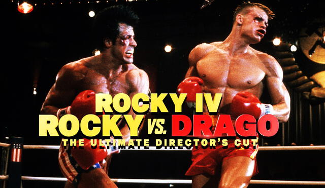 Sylvester Stallone y Dolph Lundgren  en uno de los fotogramas más conocidos de Rocky 4. Foto: MGM