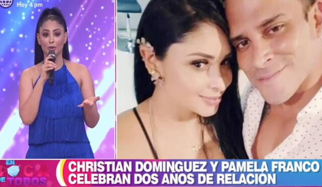 Pamela Franco y Christian Domínguez tienen una hija de siete meses. Foto: captura América TV