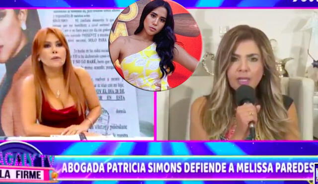 La abogada Patricia Simón también contó que decidió aceptar el caso de Melissa Paredes al ver que otros profesionales indicaban que podría perder a su hija. Foto: captura ATV/Instagram