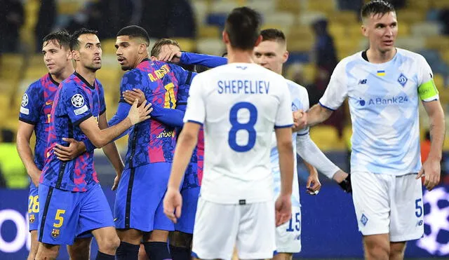 Dinamo Kiev se encuentra última en su grupo tras caer de local ante Barcelona. Foto: AFP