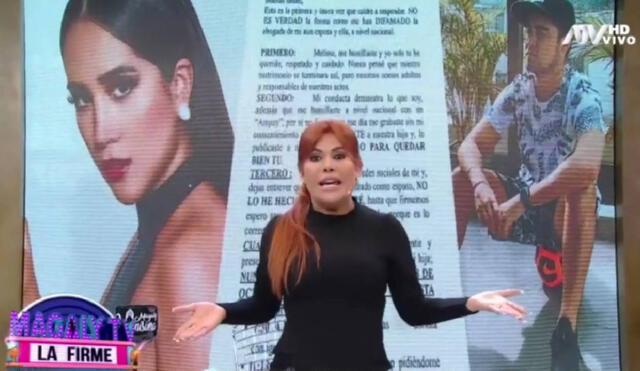 Magaly Medina explicó la 'trampa' que le habrían tendido a Melissa Paredes. Foto: captura ATV