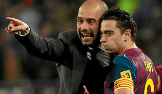 Pep Guardiola entrenó a Xavi en los cuatro años que estuvo al frente del cuadro blaugrana. Foto: FC Barcelona.