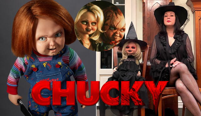 La actriz, que interpretó a la novia de Chucky en diversas películas de la saga, volverá en los próximos capítulos de la nueva serie. Foto: composición/ Facebook Chucky/ Instagram Jennifer Tilly/difusión