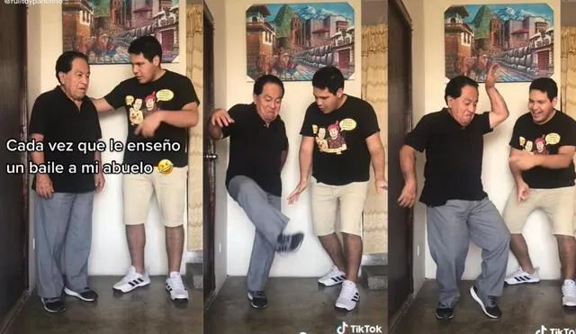 El conocido dúo de TikTok, sube divertidos videos donde los usuarios resaltan el fuerte lazo entre abuelo y nieto. Foto: captura de TikTok