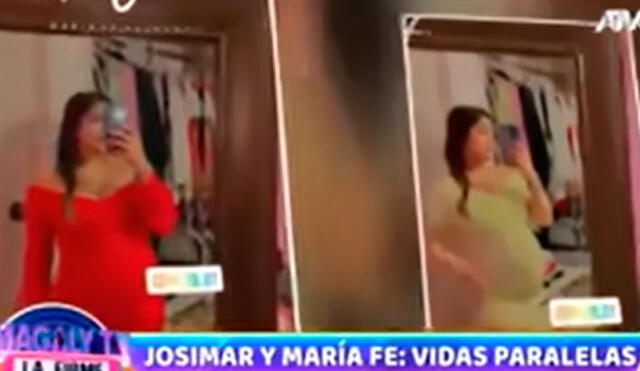 María Fe Saldaña cada vez más luce su avanzando embarazo producto de su ex relación amorosa con Josimar. Foto: captura ATV