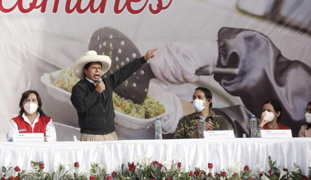 El presidente Pedro Castillo participó en el lanzamiento del sistema de registro de ollas comunes Mankachay. Foto: Antonio Melgarejo/La República
