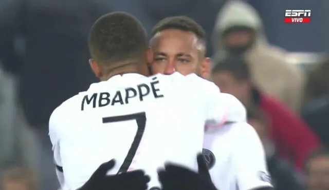 Neymar anotó el 2-0 tras pase de Mbappé. Foto: captura ESPN.
