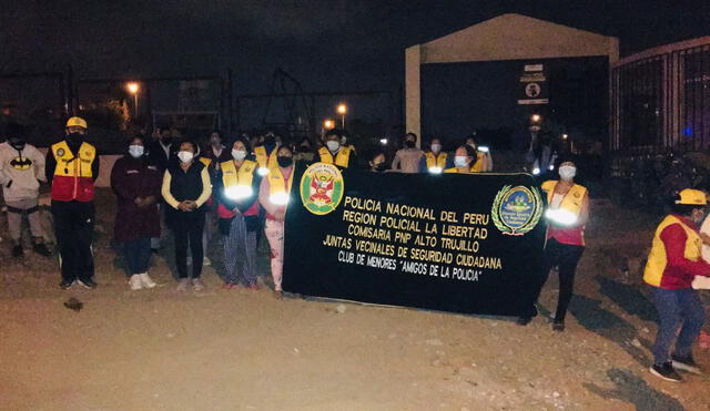 El patrullaje fue organizado por la oficina de la Sección de la Policía Comunitaria de la comisaría de Alto Trujillo. Foto: PNP