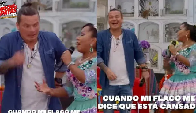 Óscar López Arias reacciona ante broma de Rosita de Espinar en Noche de patas. Foto: captura de Panamericana TV