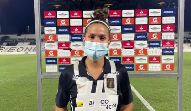 Adriana Lúcar le dio la victoria a Alianza Lima en la Copa Libertadores Femenina, fue sustituida en el 90+5´. Foto: CONMEBOL LIBERTADORES