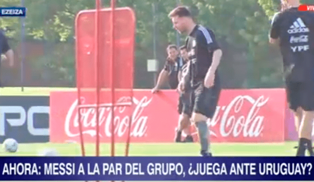 Lionel Messi trabajó con sus compañeros de cara a los partidos contra Uruguay y Brasil por eliminatorias. Foto: captura de ESPN