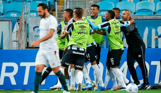 Gremio derrotó a Fluminense; sin embargo, se mantiene en zona de descenso directo. Foto: @CabinaSports/Twitter