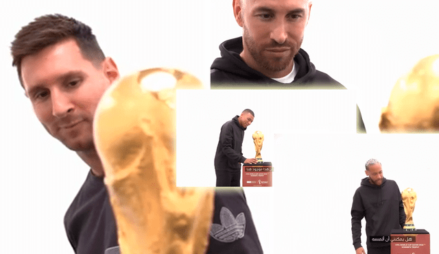 Messi, Neymar, Di Maria, entre otros, solo contemplaron el trofeo. Mbappé, Sergio Ramos, Draxler si lograron tocarla. Foto: composición/La República