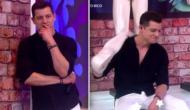 Gino Pesaressi expresó su sorpresa al notar que sus colegas no tenían claro su apellido. "Ya llevo casi un año", dijo en vivo. Foto: composición captura América TV