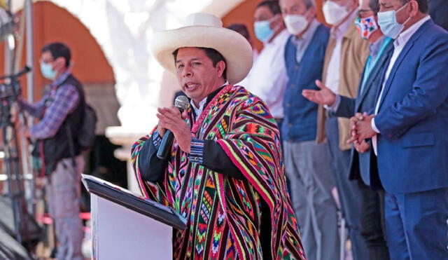 Jefe de Estado, Pedro Castillo, brindó balance de su gestión desde Ayacucho. Foto: Presidencia