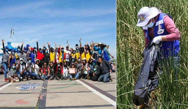 Decenas de voluntarios se sumaron a campaña de limpieza. Foto: Municipalidad de Puno