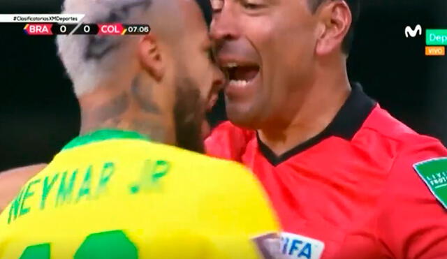 Neymar protagonizó la bochornosa escena con el árbitro. Foto: captura/Movistar Deportes