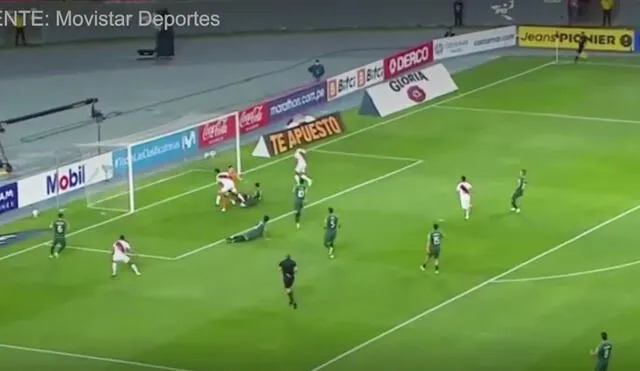 Lapadula anotó el 1-0 a los nueve minutos de juego. Foto: captura Movistar Deportes