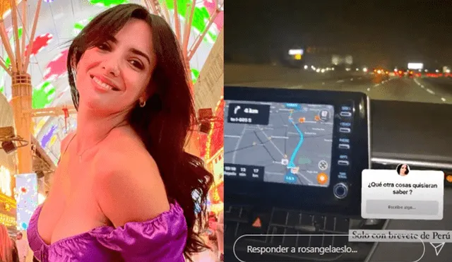 Rosángela Espinoza contó que alquiló un auto en Estados Unidos solo con su brevete peruano. Foto: composición/Rosángela Espinoza/Instagram