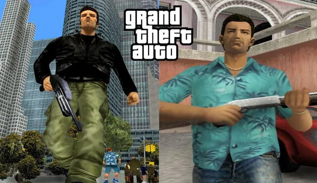 Claude Speed y Tommy Vercetti, los protagonistas de GTA III y GTA Vide City, respectivamente. Foto: Rockstar Games