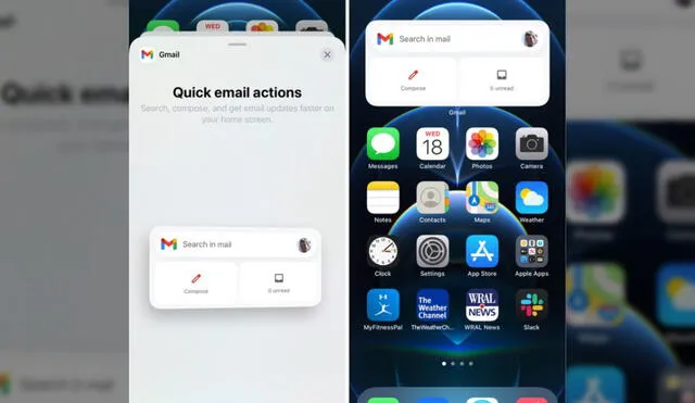 El widget de Gmail no es el único elemento de Google que recibe una actualización. Foto: Mac Rumors