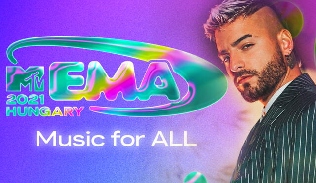Serán 10 los artistas que subirán al escenario para amenizar los MTV EMAs 2021. Foto: composición La República/MTV Emas/Maluma Instagram