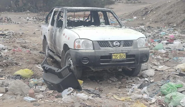 Camioneta usada en secuestro fue abandonada frente al barrio 3, del centro poblado Alto Trujillo. Foto: difusión