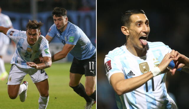El Argentina vs. Uruguay culminó 1-0 con tanto de Ángel Di María tras asistencia de Paulo Dybala. Foto: composición EFE
