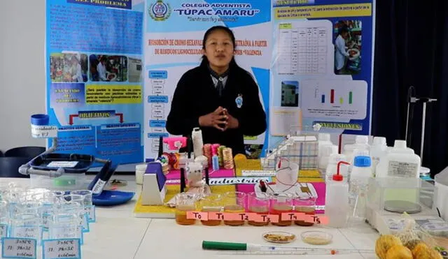 Estudiante del Colegio Túpac Amaru ganó en la categoría de Indagación Científica. Foto: Concytec