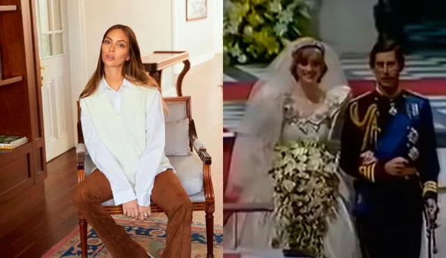Natalie Vértiz aseguró que no hay punto de comparación entre su matrimonio y la boda de la princesa Diana. Foto: composición Natalie Vértiz/Instagram, captura YouTube