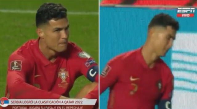 Cristiano Ronaldo no pudo hacer nada en la derrota de Portugal sobre Serbia en el mismo Lisboa. Foto: Captura ESPN