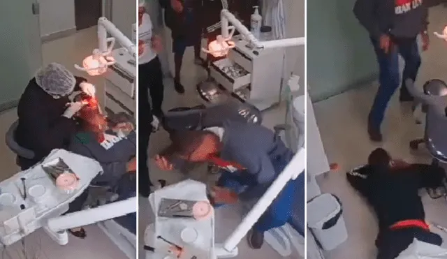 Los dos ladrones ingresaron a la clínica dental haciéndose pasar por pacientes. Foto: Twitter