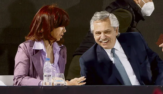Los perdedores. Cristina Fernández de Kirchner y el presidente Alberto Fernández. Foto: EFE